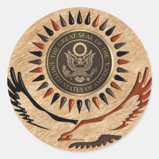 STICKER ROND AMÉRICAIN BRONZE SEAL EAGLE
