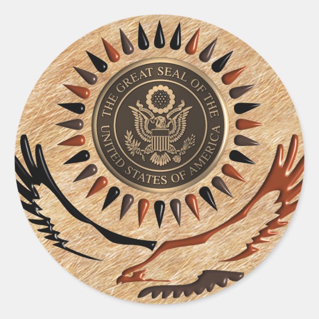 STICKER ROND AMÉRICAIN BRONZE SEAL EAGLE (Devant)