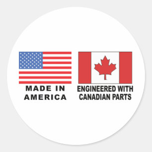 Sticker Rond Américain Canadien