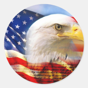 STICKER ROND AMÉRICAIN EAGLE