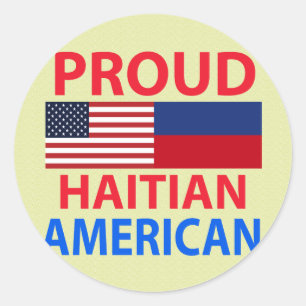 Sticker Rond Américain haïtien fier