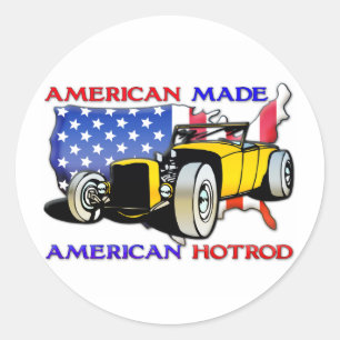 Sticker Rond Américain Hotrod 1