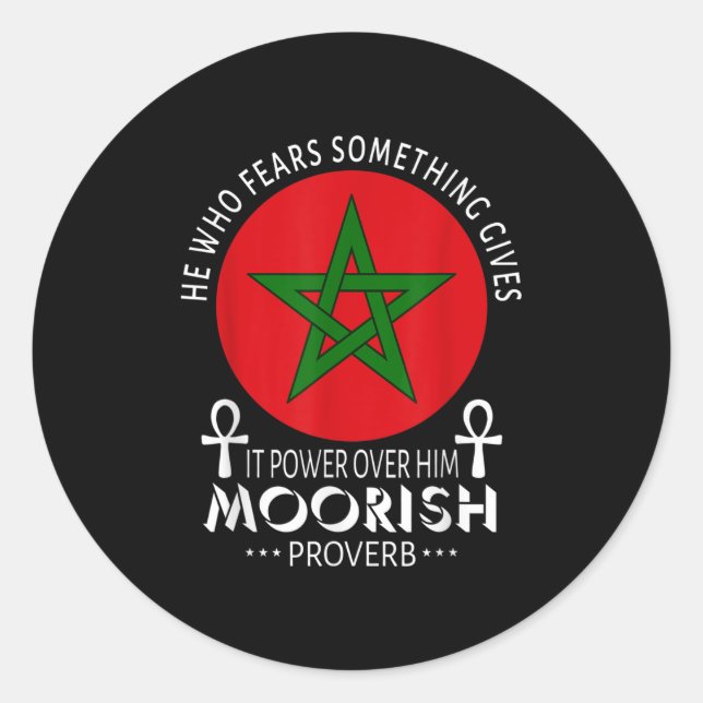 Sticker Rond Américain Mauresque Qui Craindre Soin Maures Islam (Devant)