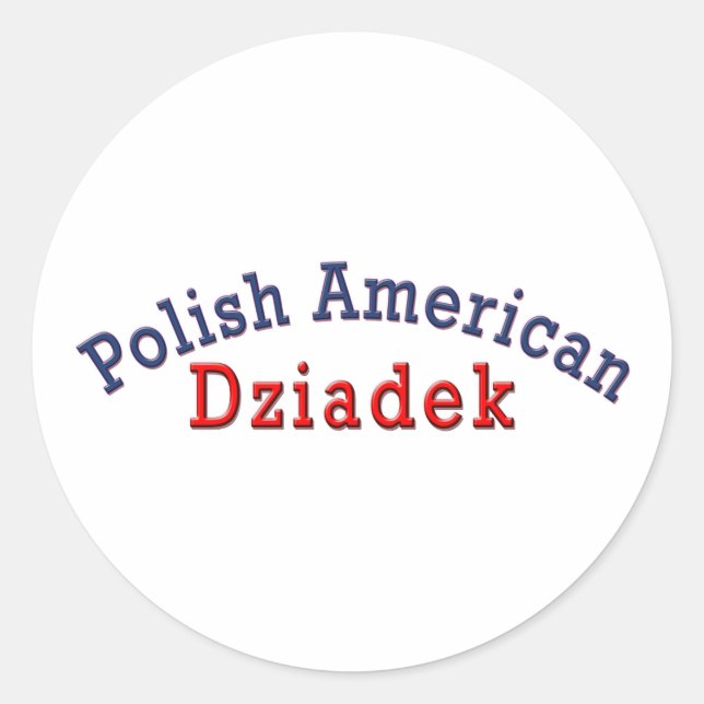 Sticker Rond Américain polonais Dziadek (Devant)
