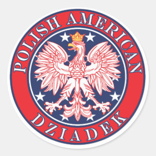Sticker Rond Américain polonais Dziadek
