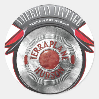 STICKER ROND AMÉRICAIN VINTAGE TERRA PLANE HUDSON