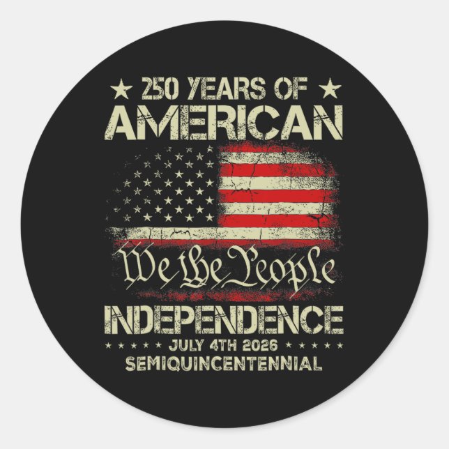 Sticker Rond American 250th Anniversary Celebration 250 Years U (Devant)
