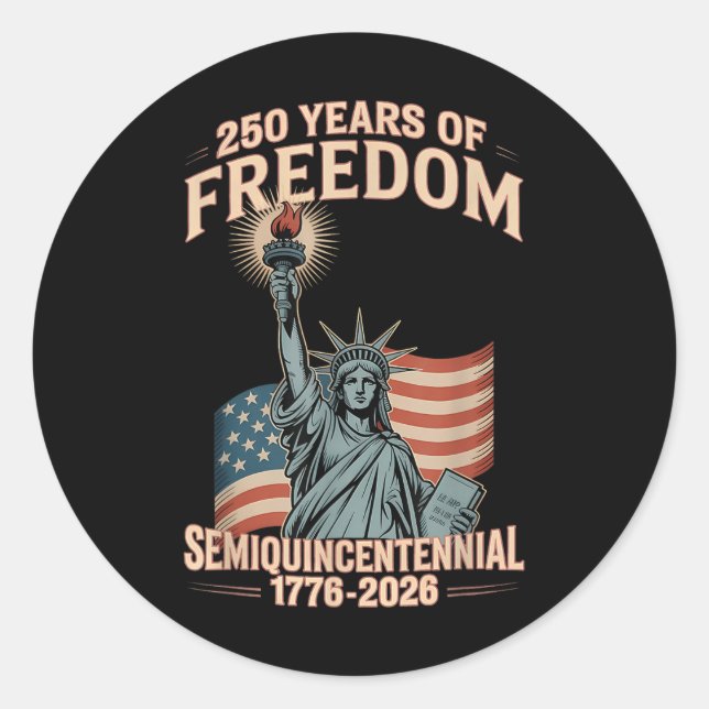 Sticker Rond American 250th Anniversary Celebration 250 Years U (Devant)