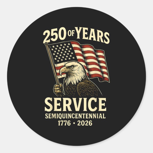 Sticker Rond American 250th Anniversary Celebration Patriotic U (Devant)