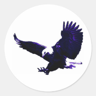 Sticker Rond American Bald Eagle Landing