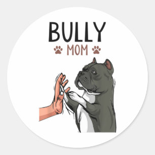 Sticker Rond American Bully Mom Cute Dog