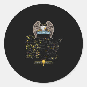 Sticker Rond American Eagle - 63 National Parks Map - Hiking