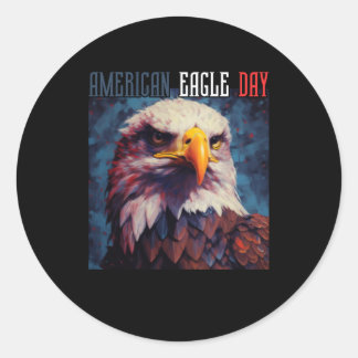 STICKER ROND AMERICAN EAGLE DAY