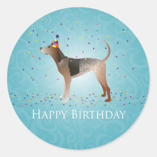 Sticker Rond American English Conhound Joyeux Design d'annivers