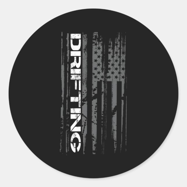 Sticker Rond American Flag Car Racing Drifting (Devant)
