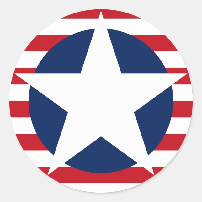Sticker Rond American Flag Star et Stripes Patriotique (Devant)