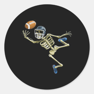Sticker Rond American Football Squelette Halloween Hommes garço