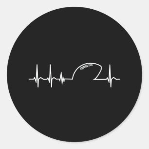Sticker Rond American Football Team Heart Heart Heartbeat Playe