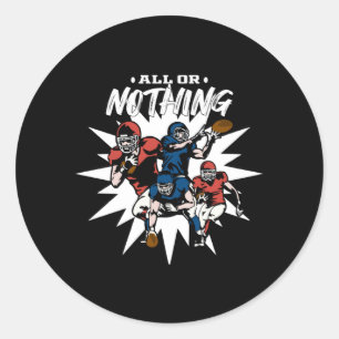 Sticker Rond American Football Team Jeu Sport Drôle Idée cadeau