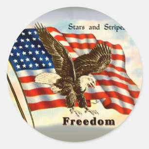Sticker Rond American Freedom Eagle 4 juillet 1776
