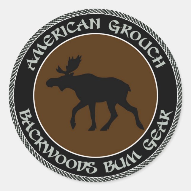 Sticker Rond American Grouds Backwoods Bum Gear (Devant)