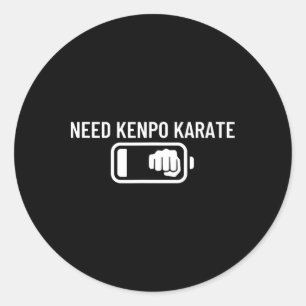 Sticker Rond American Kenpo Coach Low Ttery Need Kenpo Karate 1
