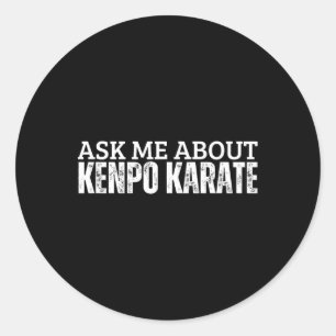 Sticker Rond American Kenpo Coach Posez-Moi Des Questions Sur K
