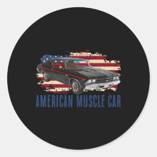 Sticker Rond American Muscle Car Ns