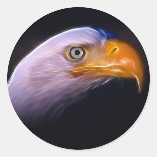 Sticker Rond American Patriotic Bald Eagle, Symbole National (Devant)
