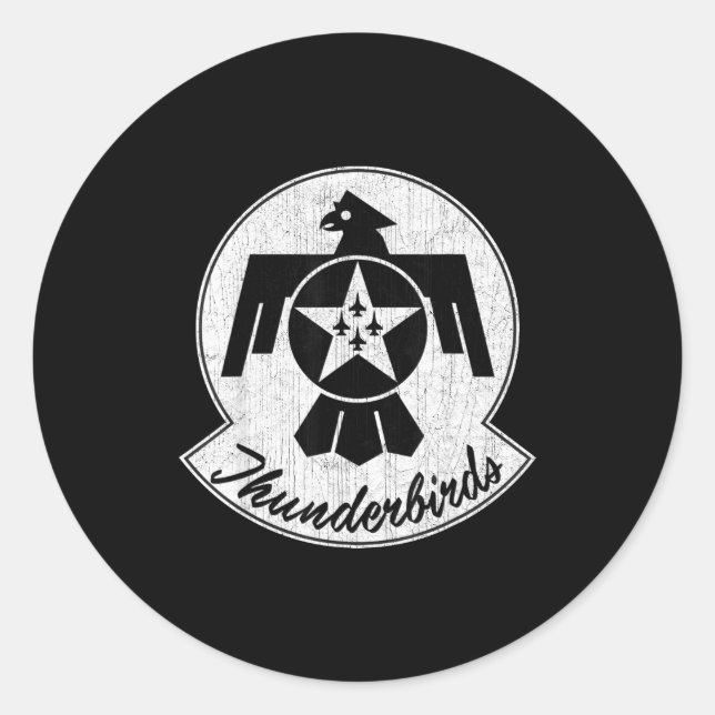 Sticker Rond American Patriotic F16 Fighter 57th Wing Tbirds Gi (Devant)
