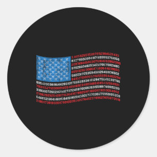 Sticker Rond American Pi 4 juillet Math