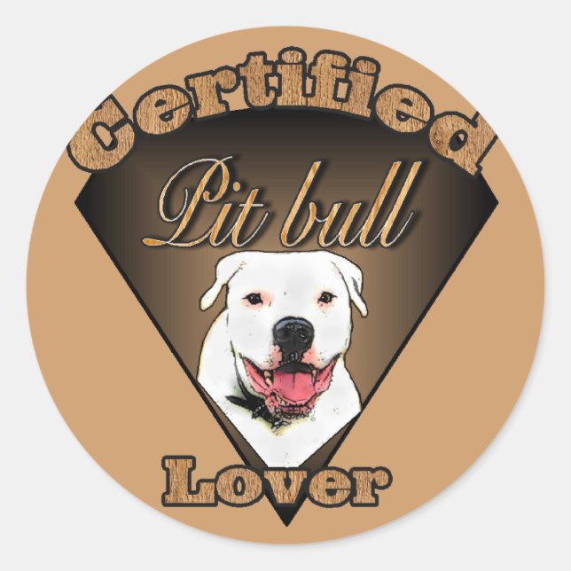 Sticker Rond American Pit Bull Terrier Cadeaux (Devant)