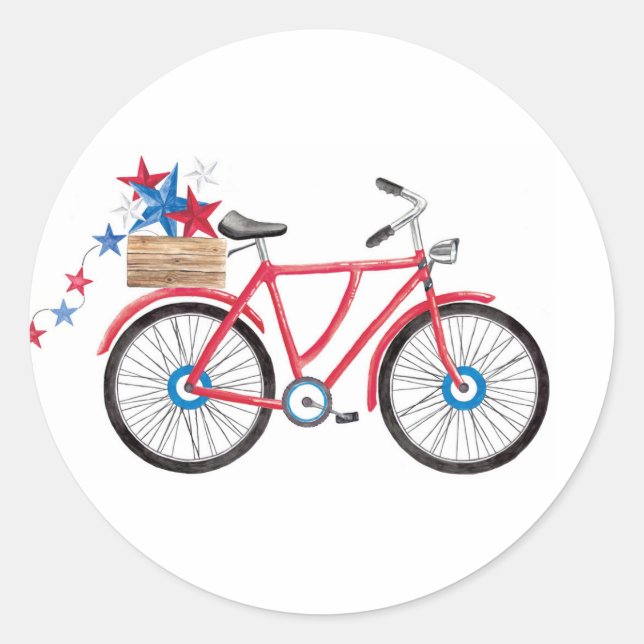 Sticker Rond American Red Bike (Devant)