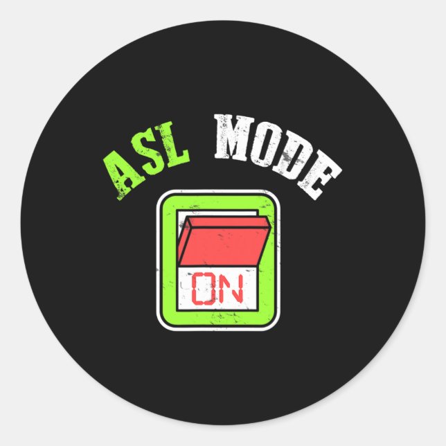 Sticker Rond American Sign Language Asl Im Deaf Awareness  (Devant)