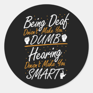Sticker Rond American Sign Language Awareness - ASL Deaf Pride