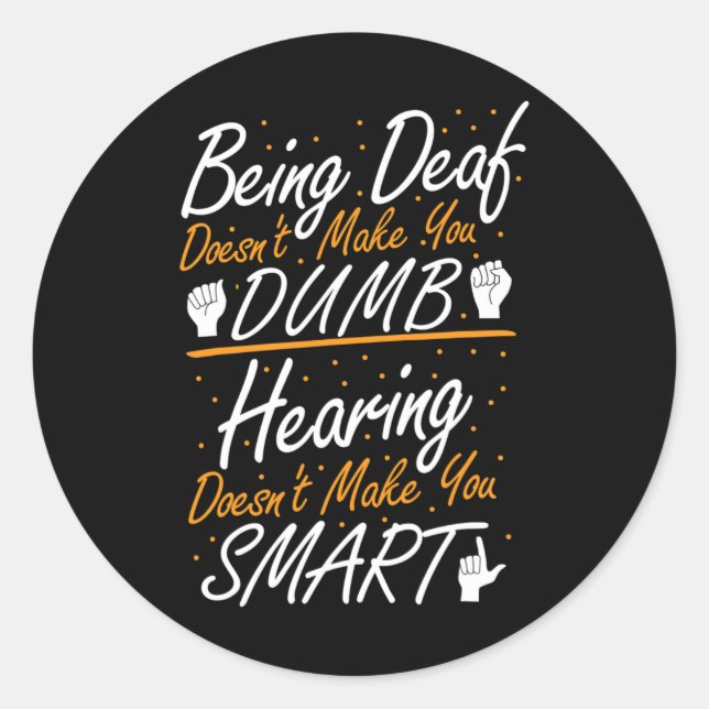Sticker Rond American Sign Language Awareness - ASL Deaf Pride (Devant)