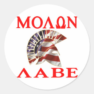 Sticker Rond American Spartan Molon