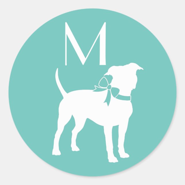 Sticker Rond American Staffordshire Pit taureau Chien Chien Chi (Devant)