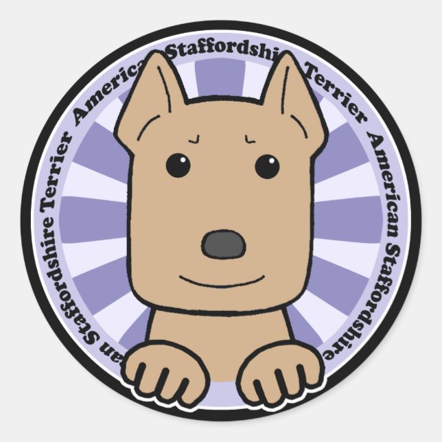 Sticker Rond American Staffordshire Terrier (Devant)
