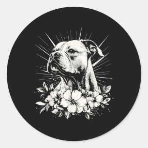 Sticker Rond American Staffordshire Terrier Amoureux des chiens