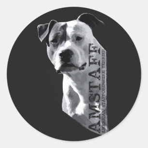 Sticker Rond American Staffordshire Terrier - Amstaff