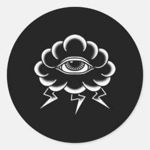 Sticker Rond American traditionnel tatouage Edgy Old School Fla