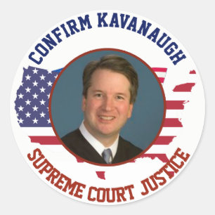 Sticker Rond American USA Flag Confirmer le juge Kavanaugh