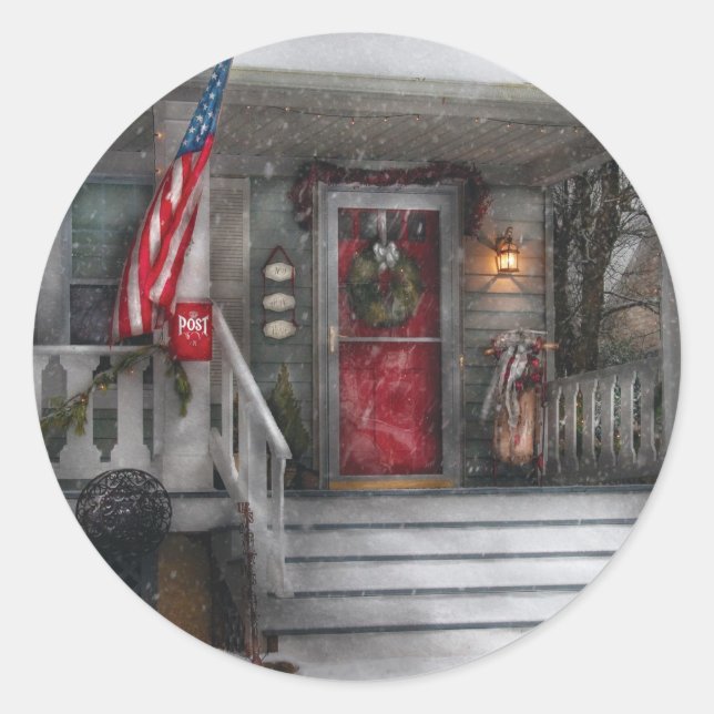 Sticker Rond Americana - Un hommage à Rockwell (Devant)