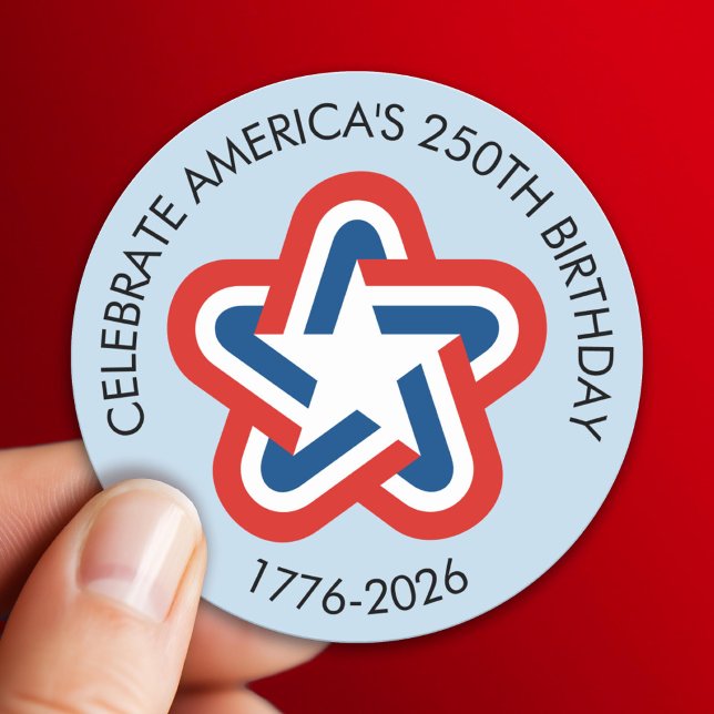 Sticker Rond America's 250th Birthday - 1776-2026 Vintage Star (Celebrate America's 250th Birthday)