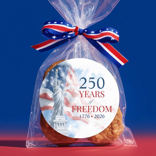 Sticker Rond America's Semiquincentennial 250 Years Freedom (Semiquincentennial 250 Years Freedom Classic Round Sticker)