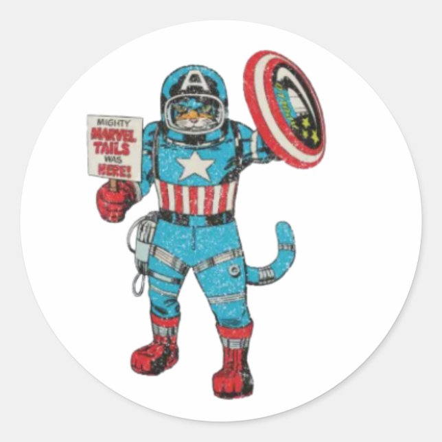 Sticker Rond Americat Astronaut (Devant)
