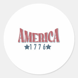 Sticker Rond Amérique 1776 Accueil Du 4 juillet Libre