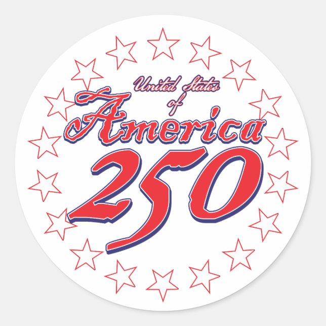Sticker Rond Amérique 250 (Devant)