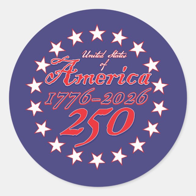 Sticker Rond Amérique 250 (Devant)